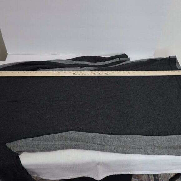 Womens Sweater Dress Gray Knitted Ribbed Cuff Winter Raglan Sleeve Quarter Zip - Picture 6 of 10